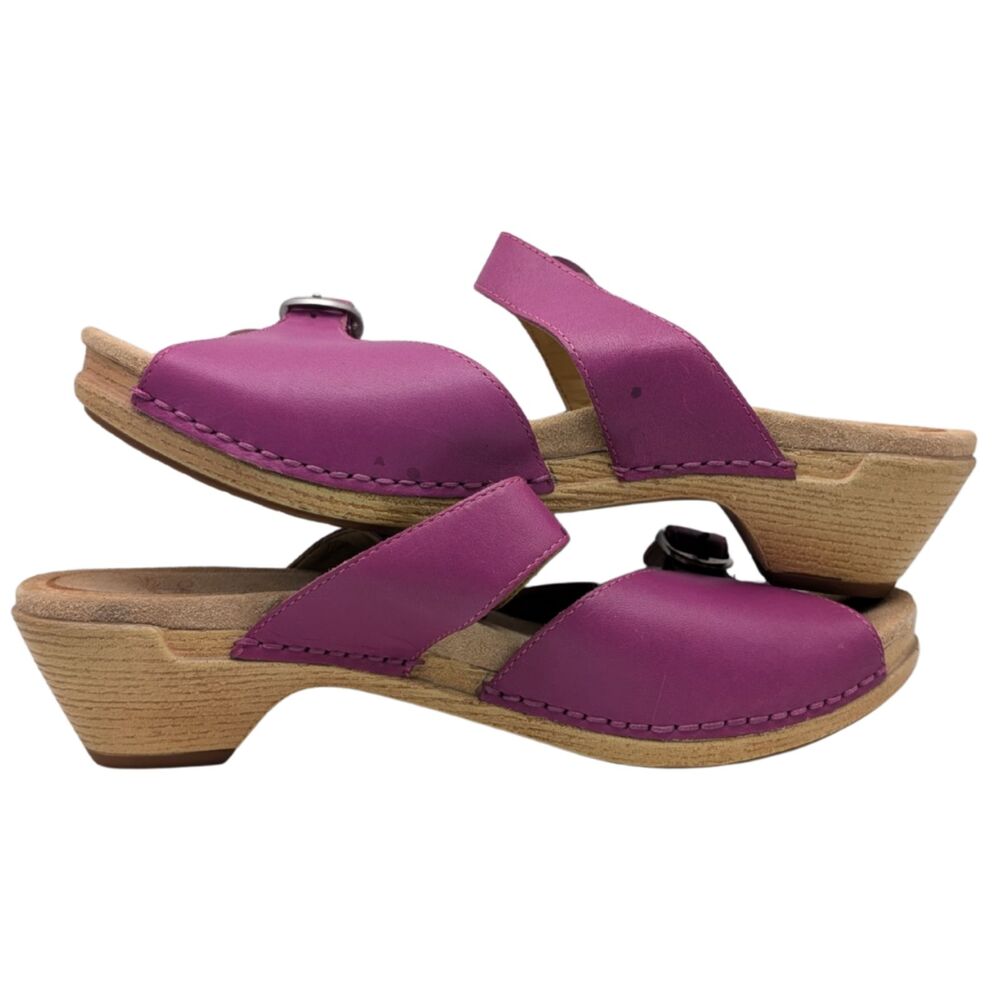 Dansko Purple Leather Clog Sandals - Picture 4 of 9